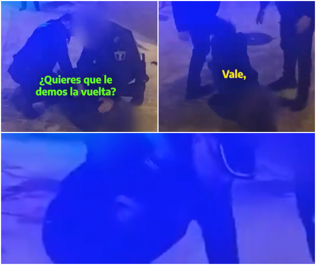 “Quietecito, ni 'please' ni hostias”: policía se volvió viral por pisotear a un detenido