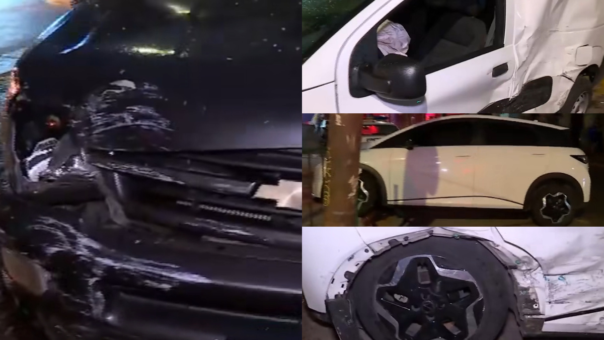 Triple choque en Cordón dejó un herido y dos autos que terminaron sobre la vereda