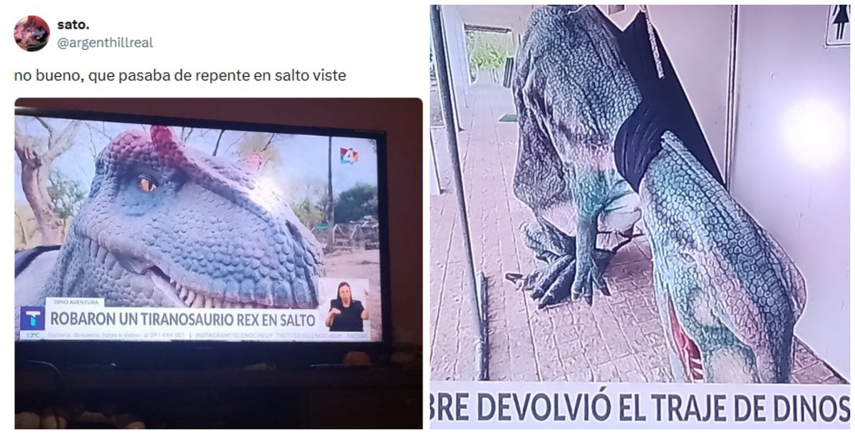 Salto: robaron un dinosaurio y luego lo devolvieron