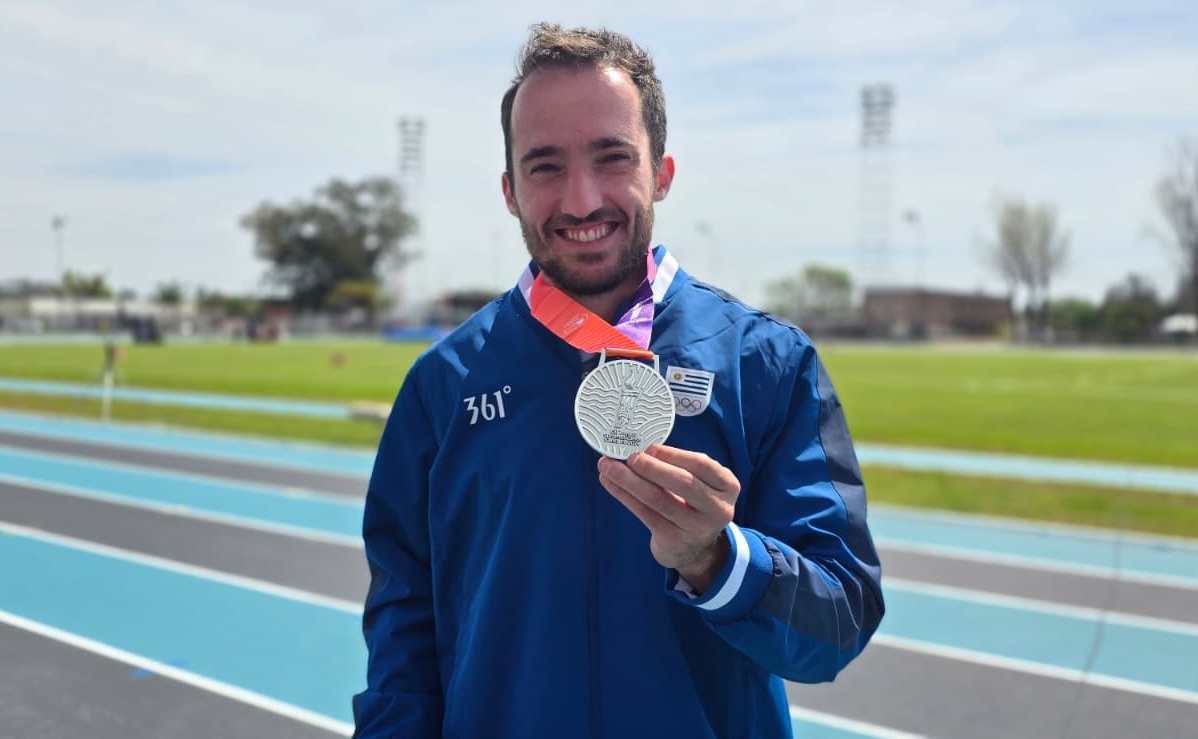 Emiliano Lasa se colgó la plata en salto largo, su cuarta medalla a nivel de Juegos Odesur