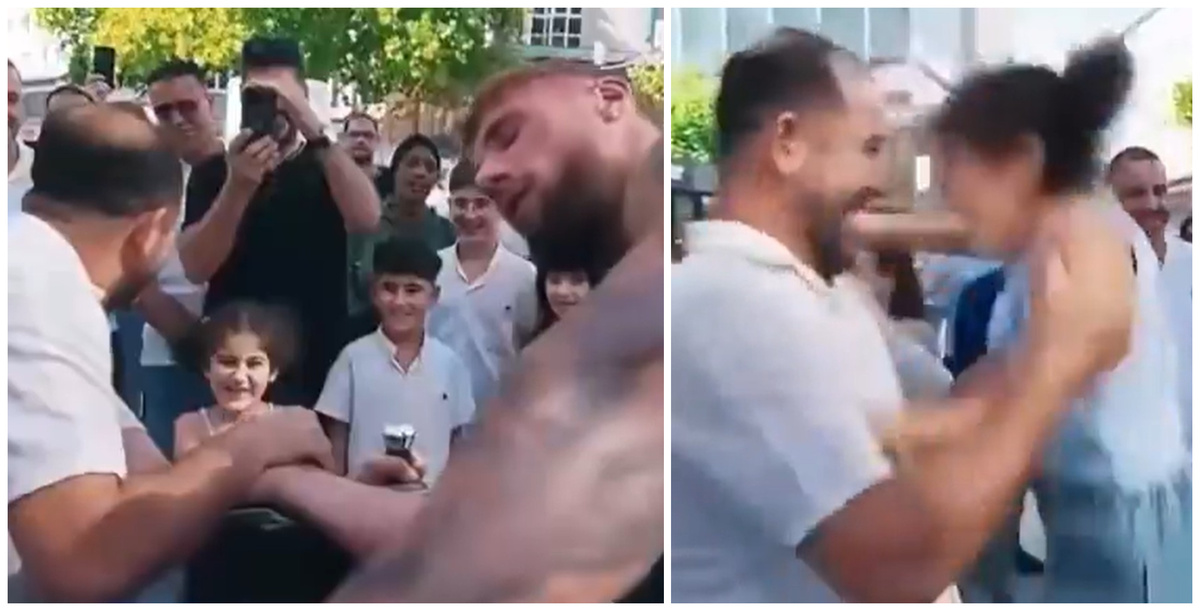 Mentiritas blancas: campeón de pulseadas se deja ganar para hacer feliz a una niña