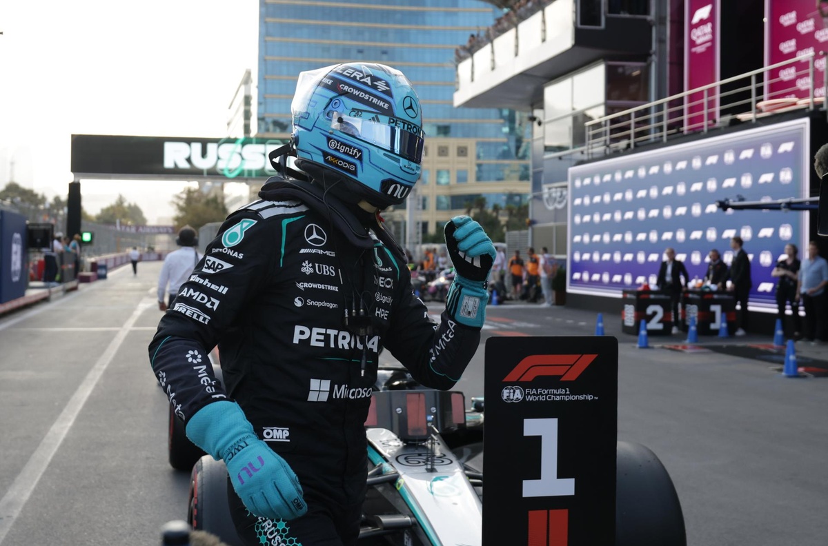 Fórmula 1: George Russell logró la pole en Azerbaiyán, donde a Antonelli no le fue bien