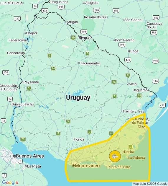 Inumet emitió alerta amarilla por “vientos sostenidos” de hasta 80 kilómetros: dónde será
