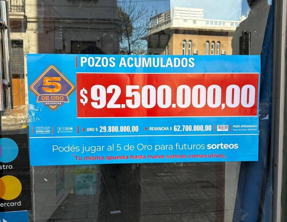 Sorteo del 5 de Oro: miércoles 9 de setiembre, ¡más de 2,2 millones de dólares acumulados!