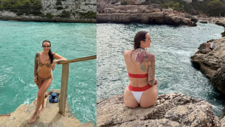 Chris Namús deslumbró en Mallorca con sus bikinis: animal print y bicolor