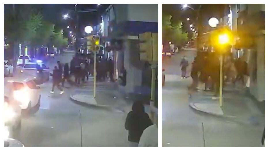 Patrullero, piñas y corridas: pelea callejera de madrugada en pleno centro de Florida