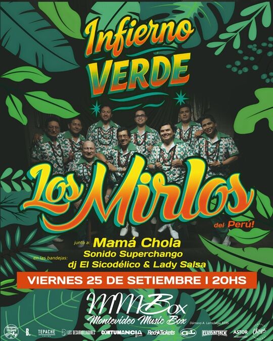 Afiche de Los Mirlos en Montevideo Music Box