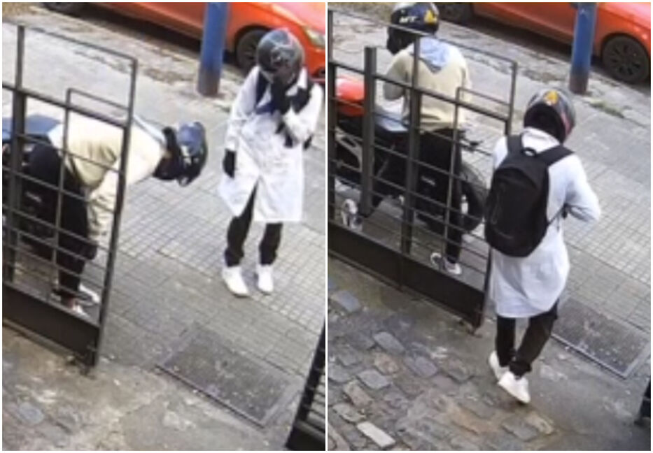 Como escolares y tranquilos: video de los delincuentes que asaltaron empresa en Cordón