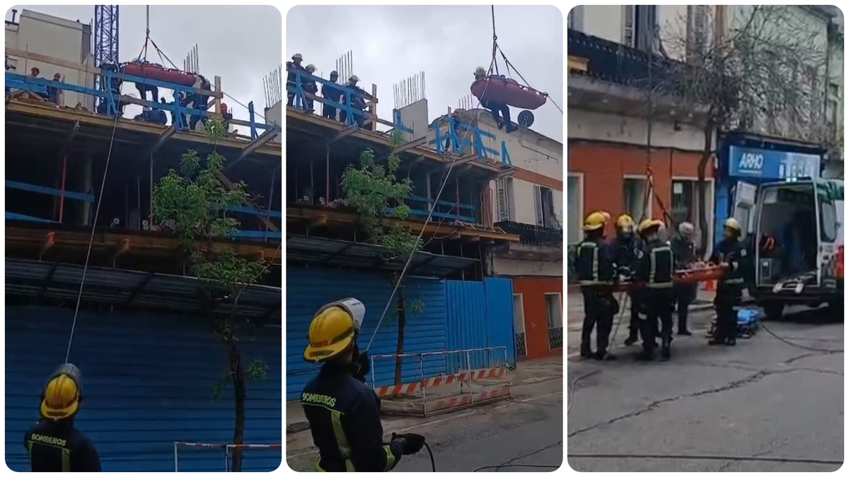 Un muro se desplomó sobre un obrero y él cayó dos metros: debió ser rescatado por Bomberos