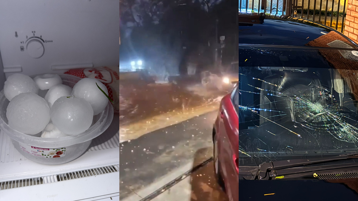 Como pelotas de tenis: intensa granizada en Paraguay provocó daños en vía pública