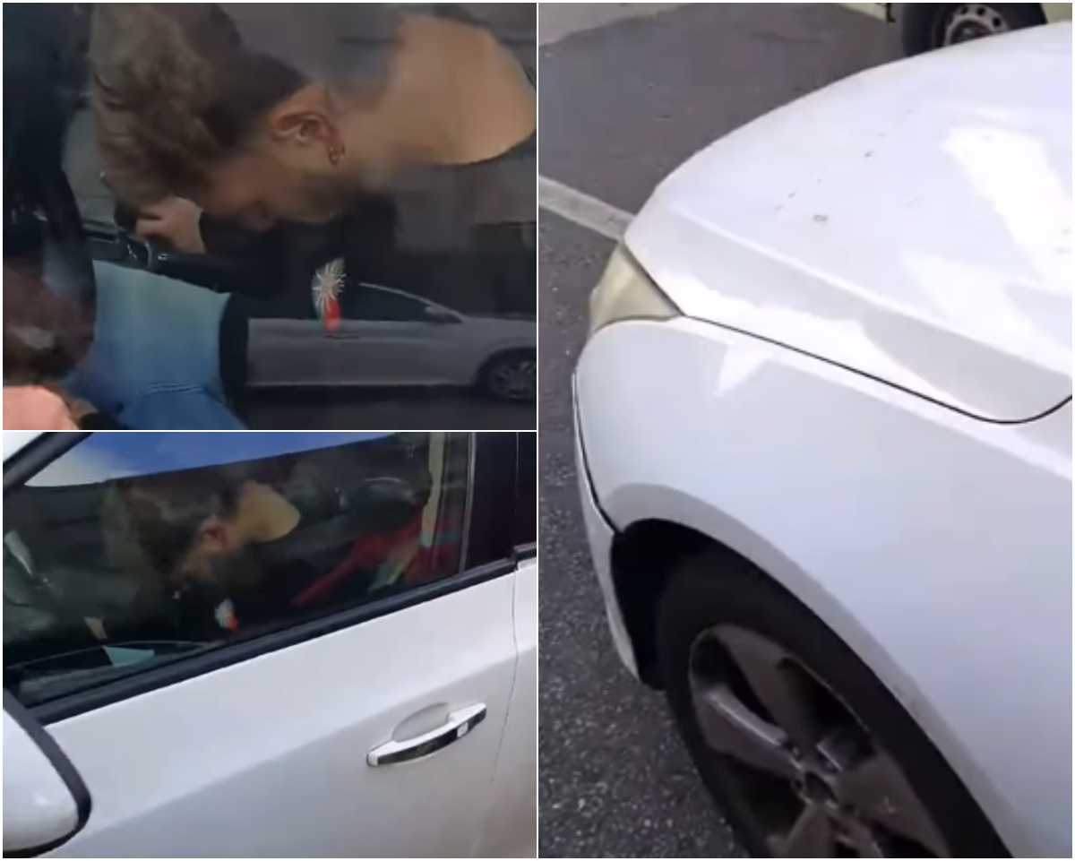 Un auto estaba parado en un semáforo sin avanzar, se acercaron y hubo una sorpresa
