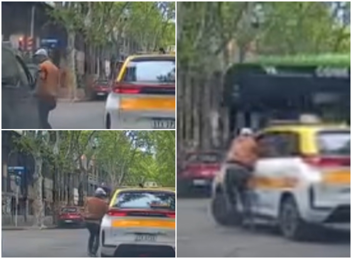 Taxista se viralizó por querer golpear a conductor y casi ser atropellado por un ómnibus