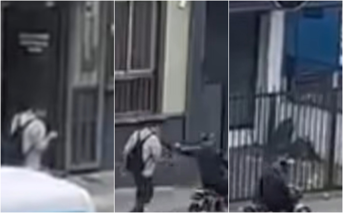 Todo grabado: iba usando el celular, pasó una moto por al lado y se lo robaron en segundos