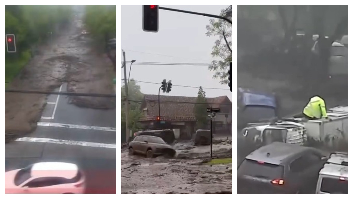Calles inundadas de barro: los impresionantes videos del aluvión en Santiago de Chile