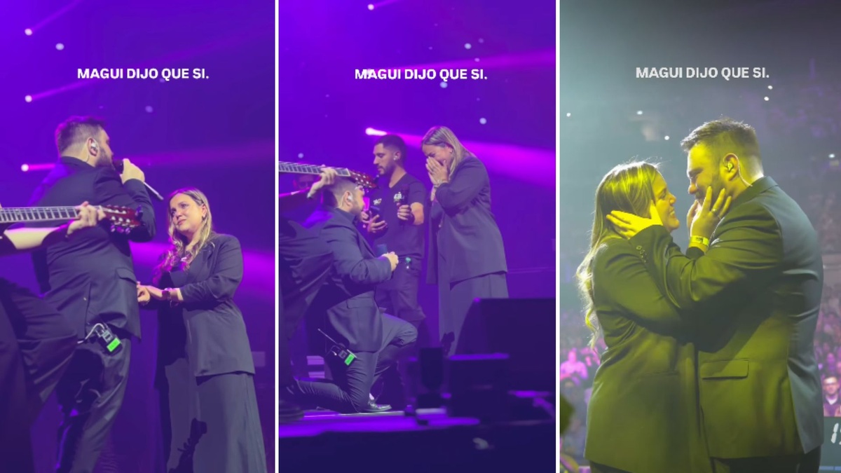 Ante 7.500 personas: Matías Valdez le propuso casamiento a su novia en el Antel Arena