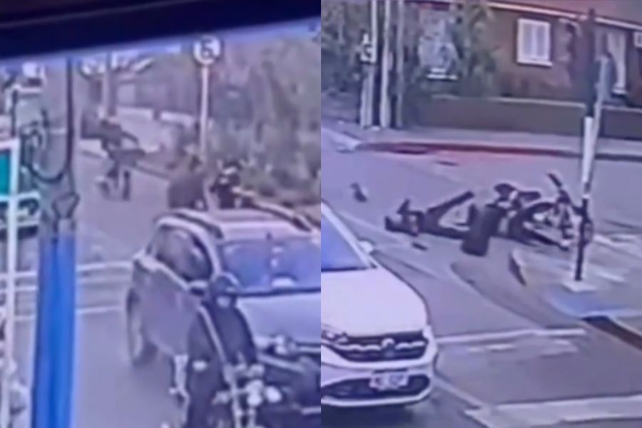 Brutal impacto: así fue el momento en el que una moto atropelló a un niño en Maldonado