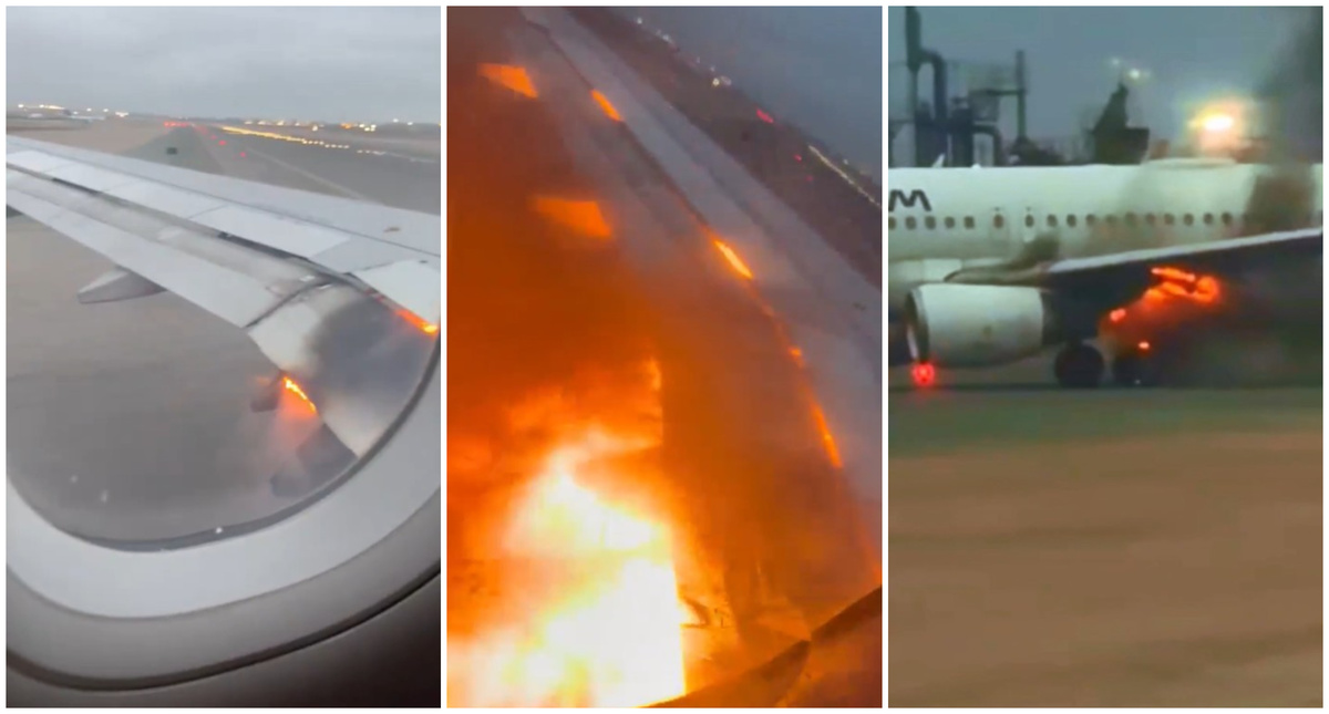Por suerte fue en tierra: el ala de un avión ardió en el momento del despegue