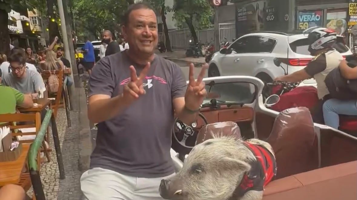 “¿Es Lula o Bolsonaro?”, el video de da Silva con un jabalí en Rio de Janeiro
