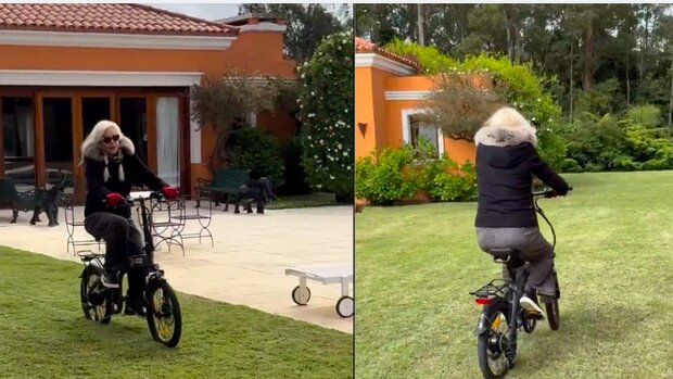 Susana Giménez estrenó una bicicleta en su mansión de Punta del Este: “Hay que cuidarse”