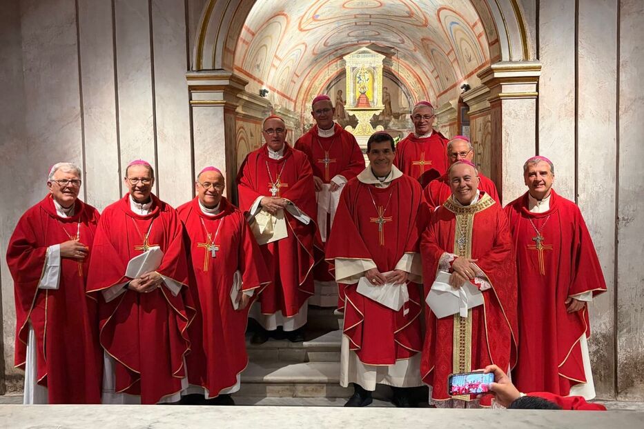 Los obispos uruguayos en su reciente visita al Vaticano. Foto: Iglesia Católica de Montevideo.