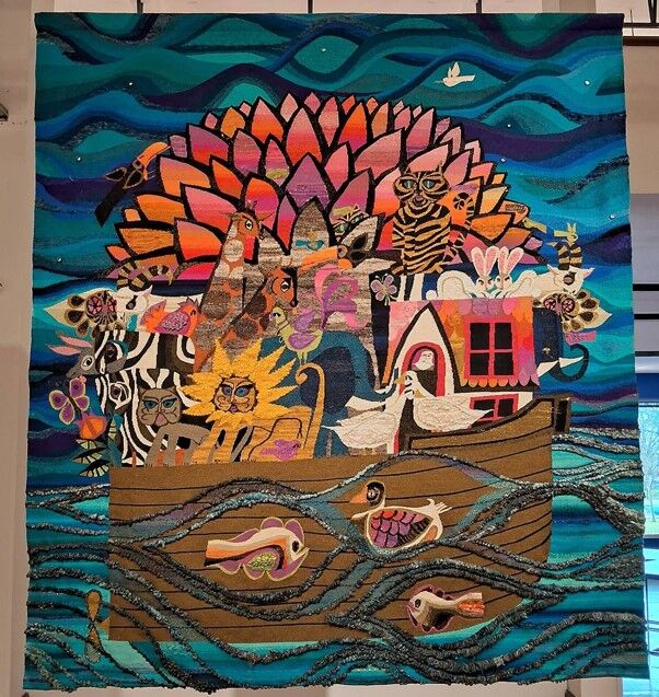 Rumbo a Kruger Park (1978-79). Tapiz de lanas hiladas, algodón, seda y fibras sintéticas. 250 x 220 cm.