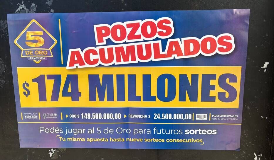 Sorteo del 5 de Oro: miércoles 7 de octubre, ¡más de 4,1 millones de dólares acumulados!