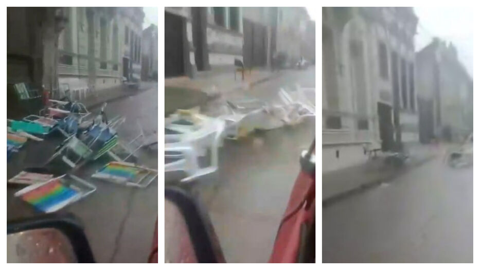 La tormenta voló las reposeras que reservaban lugar en Dolores para Fiesta de la Primavera