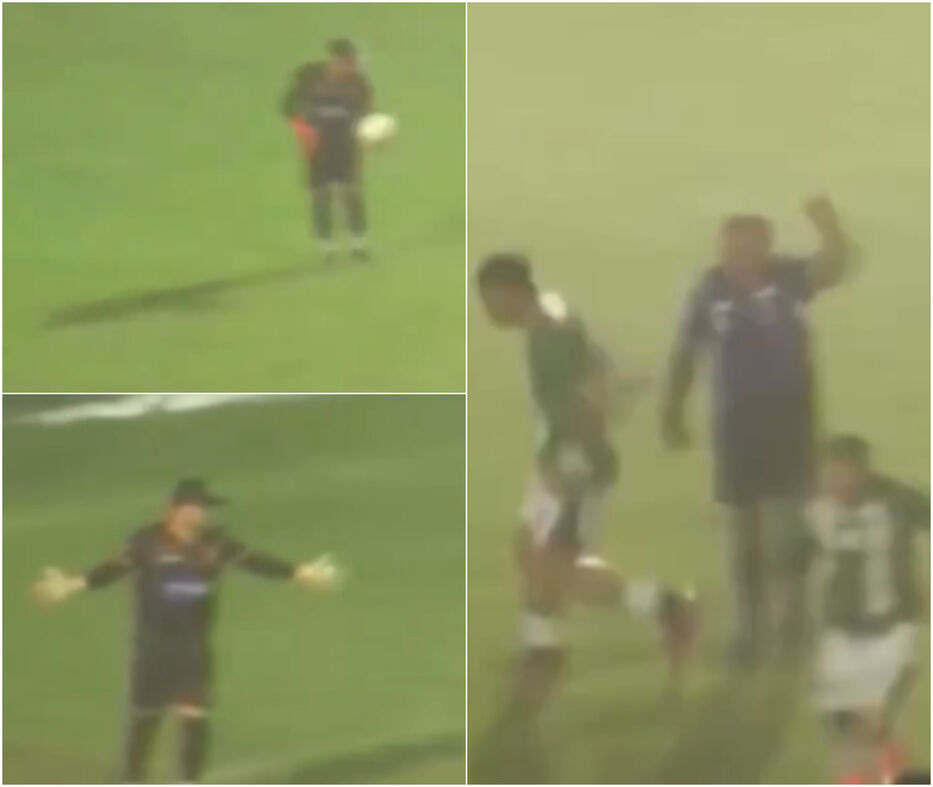 “¡Es demasiado!”: explotó temporal mientras jugaban y se cayó hasta el banco de suplentes