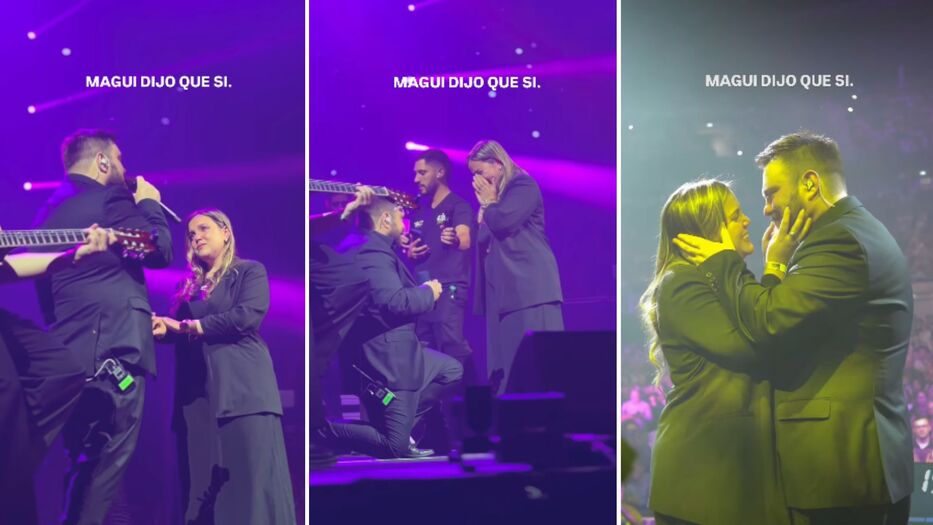 Ante 7.500 personas: Matías Valdez le propuso casamiento a su novia en el Antel Arena