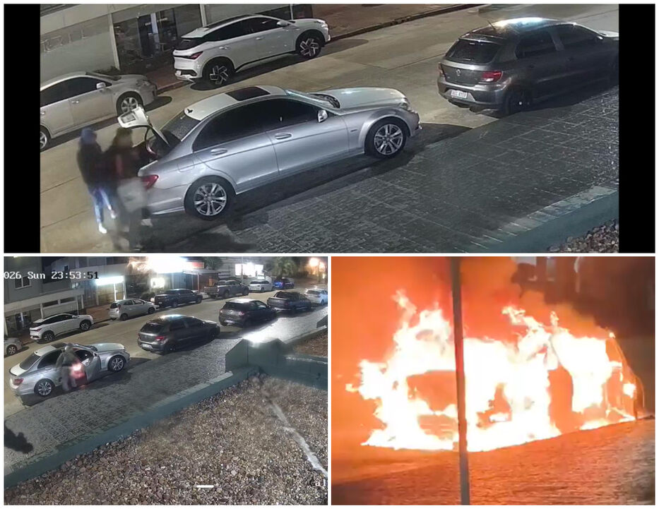 Un celular, hotel y kerosene: la historia detrás del Mercedes incendiado en Punta del Este