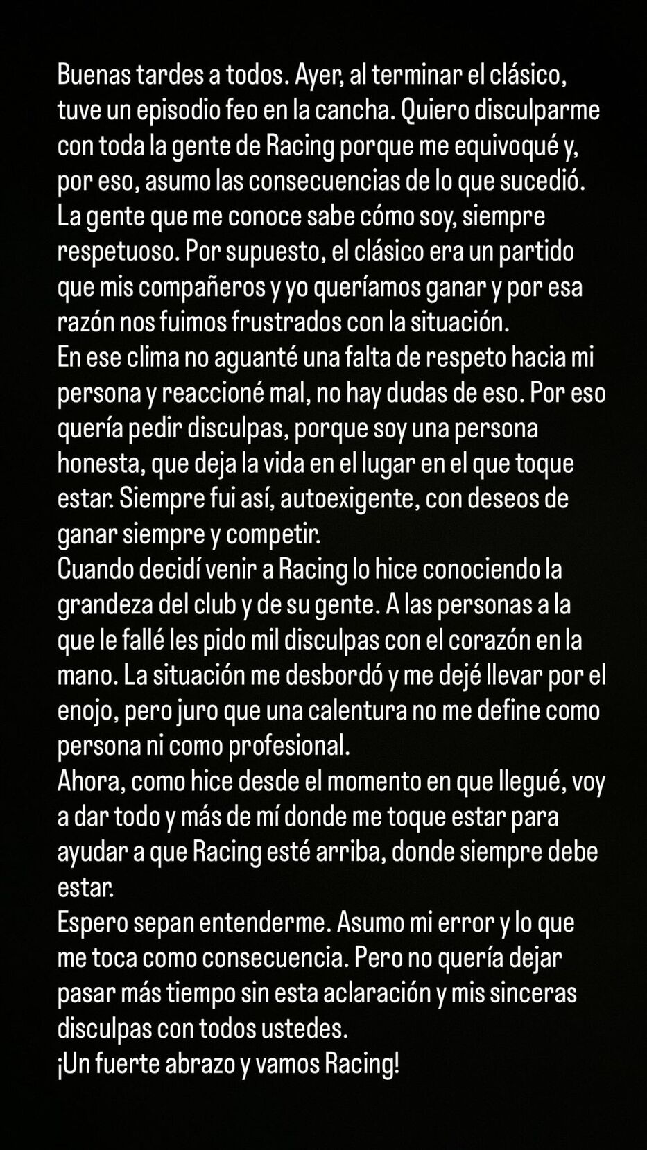 Comunicado Alfonso Espino