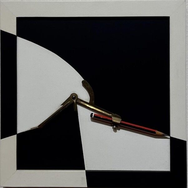 “Al compás del negro y el blanco” (2006). Técnica mixta. 30 x 30 cm.