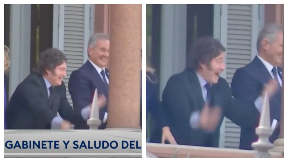 “Farmear aura”: Milei hizo el “six seven” en el balcón de la Casa Rosada